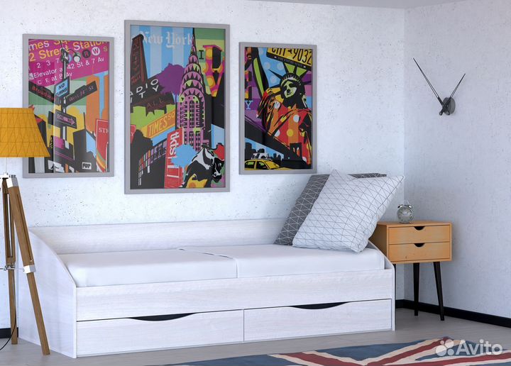 Кровать Мелисса с 2 ящиками и матрасом