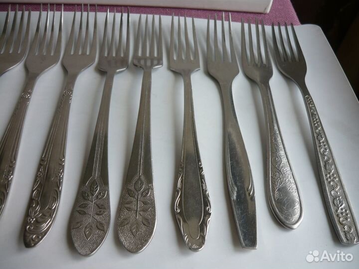 Вилки нерж. сталь,все разные,клейма СССР, за 1 шт