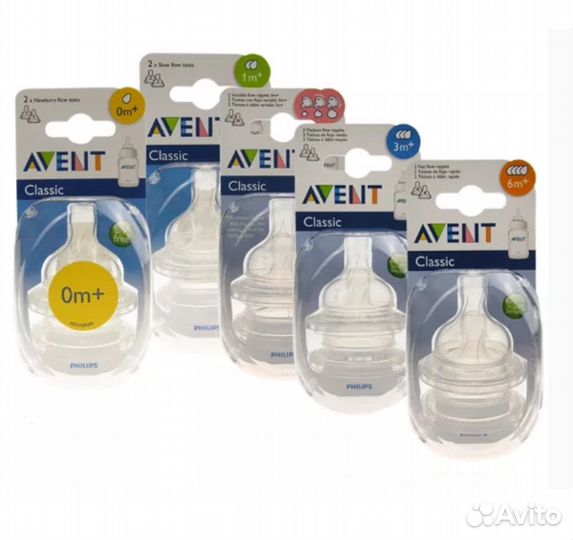 Соски бутылочные avent