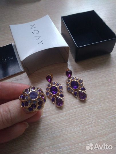 Серьги и кольцо avon