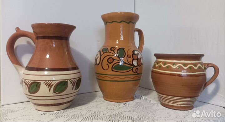 Кувшины, горшки, кружки из глины и керамики