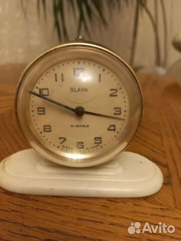 Часы настольные с будильником Слава