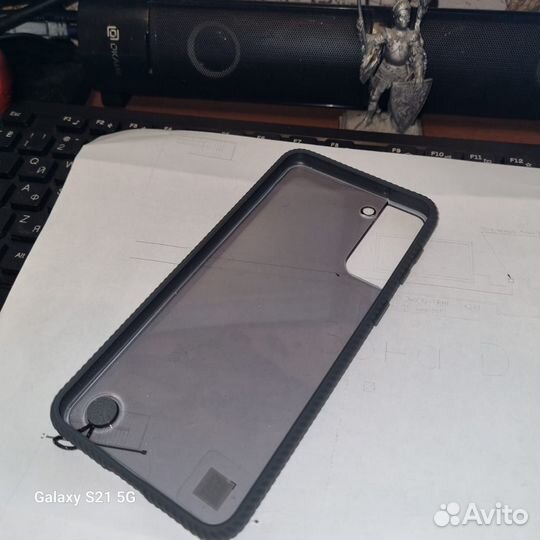 Чехол Samsung Clear Protective Cover S21+ Black fr