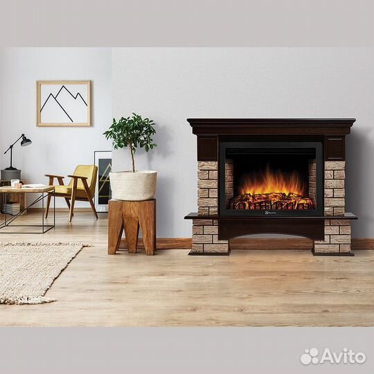 Портал Firelight Forte Wood Classic камень коричне