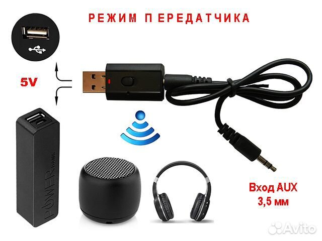 Bluetooth (блютуз) приемник - передатчик USB AUX