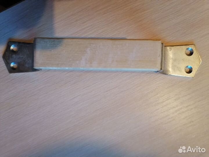 Ручка скоба рс-100 с деревянными накладками оцинк