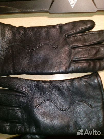 Перчатки женские, размер 6.5, цвет черный