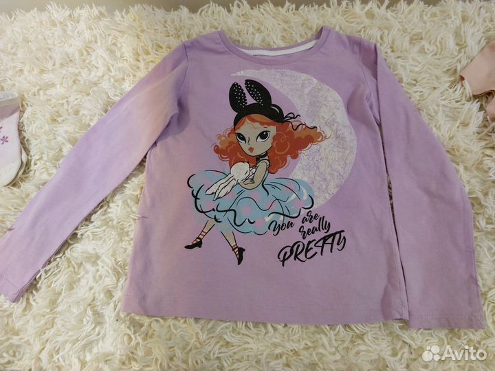 Пакет одежды для девочки 104-110 Футболки Лонгслив