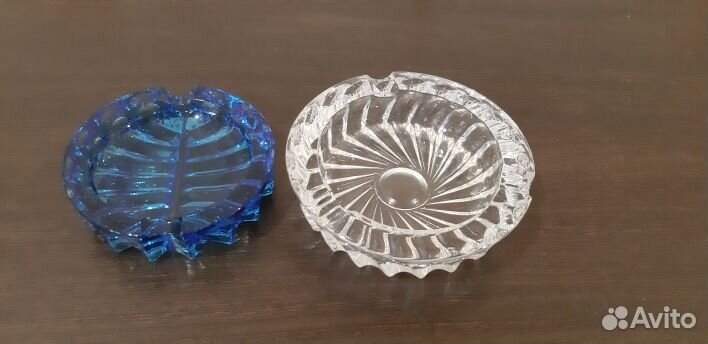 Пепельницы гутное и цветное стекло, хрусталь