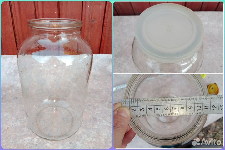 Банки СССР 10, 5, 3, 0,25 л, крышки