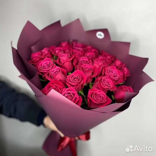 Букет из роз в шляпной коробке