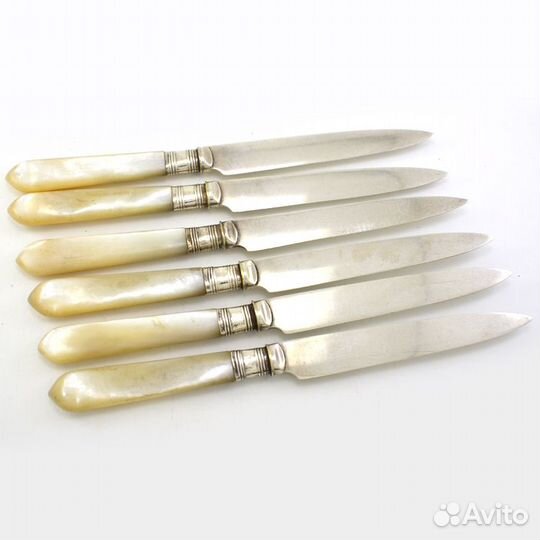 Набор ножей. Перламутр. Серебро. Англия. 1925 год