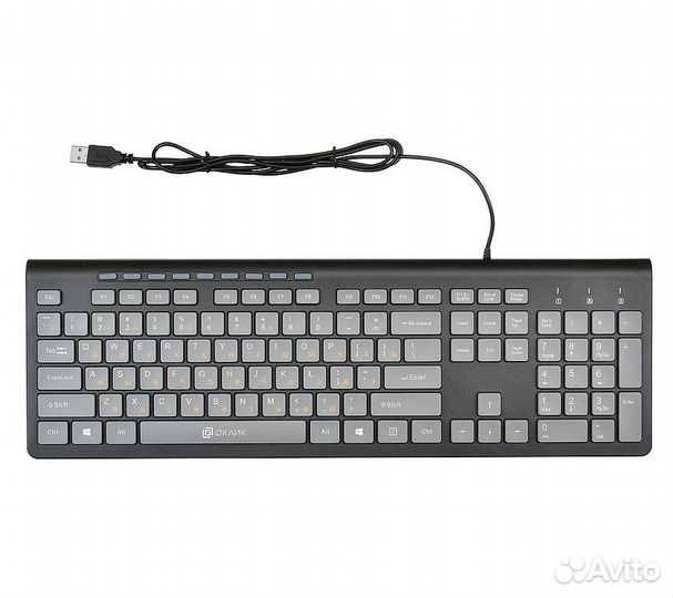 Клавиатура Оклик 480M, черный/серый