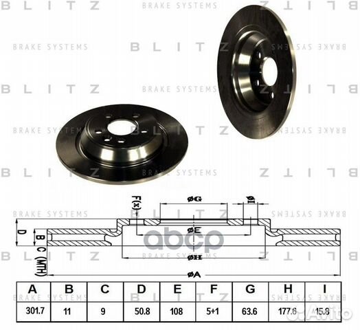 Диск тормозной зад 7,679 BS0224 Blitz