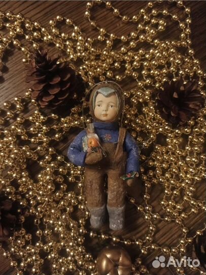 Новогодняя игрушка из ваты на елку