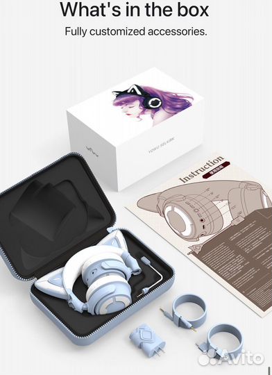 Наушники Yowu кошачьи ушки