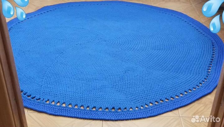 Круглый ковер ручной работы из полиэфирного шнура