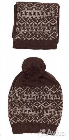 Комплект (Шапка, шарф) меринос 100 новый