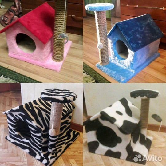 Домики, когтеточки, лежанки
