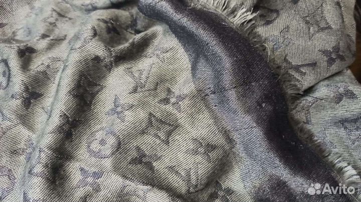 Платок теплый шаль 140см кашемир/шелк LV италия