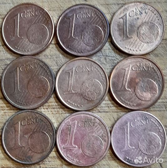 1 евроцент из оборота разные