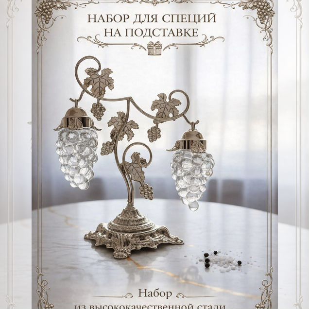 Набор для специй на подставке в виде винограда