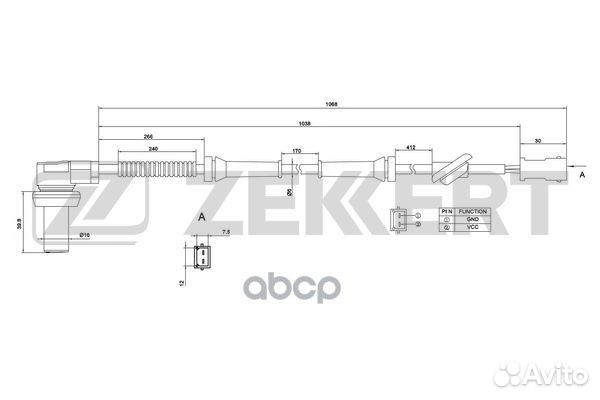 Датчик ABS передн. VW Passat V 96- Audi A4 94