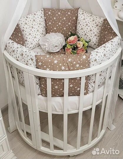 Кроватка трансформер 7в1 + 14 предметов «Под ключ«