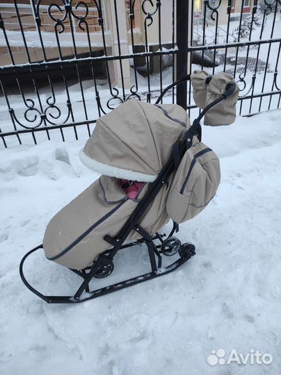 Санки коляска pikate снеговик