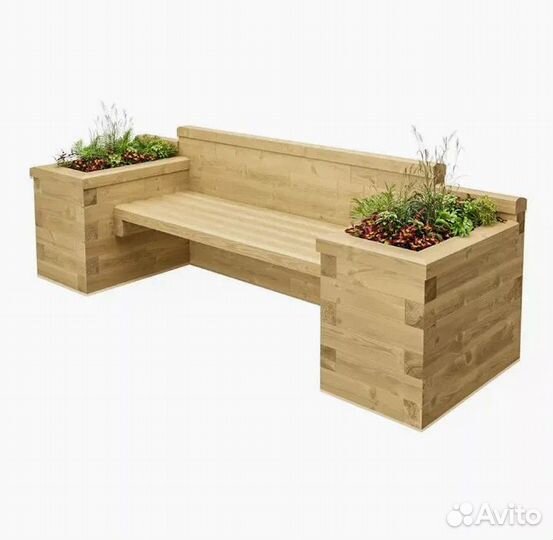 Скамейка с цветочницами