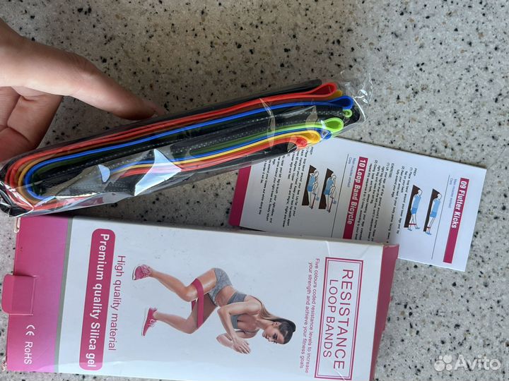 Набор резинок 5 шт спорт фитнес ленты эспандеры