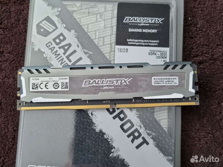 Оп. память ddr4 16gb 3000MHz BallistixSport