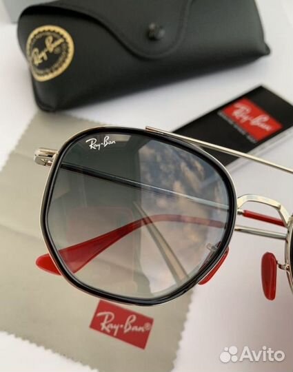 Очки ray ban hexagonal ferrari пепельные