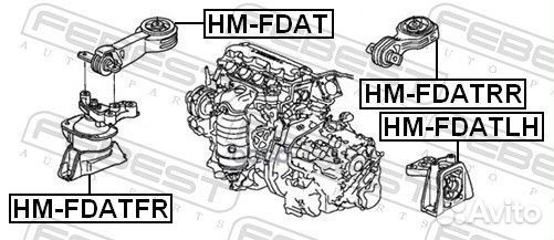 Опора двигателя передн левая honda civic 1.8 AT