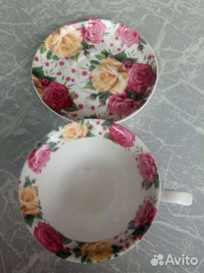 Чашка с блюдцем фарфор