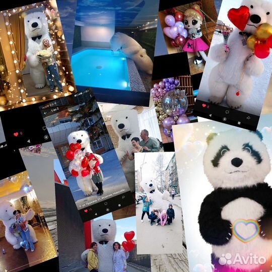 Белый Мишка Поздравление Ростовые куклы Аниматоры