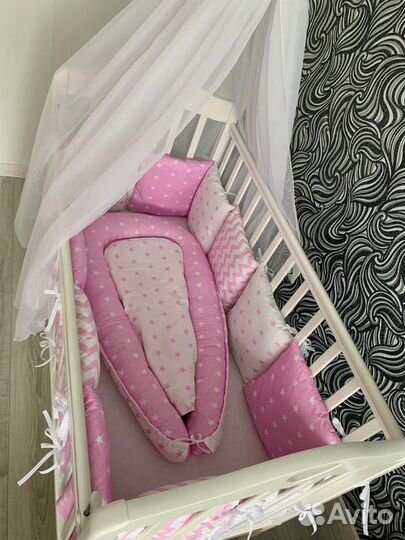 Бортики и балдахин в кроватку