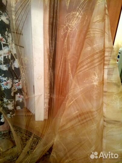 Тюль цвет капучино