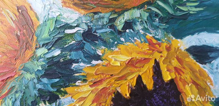 Картина маслом Жёлтые Подсолнухи