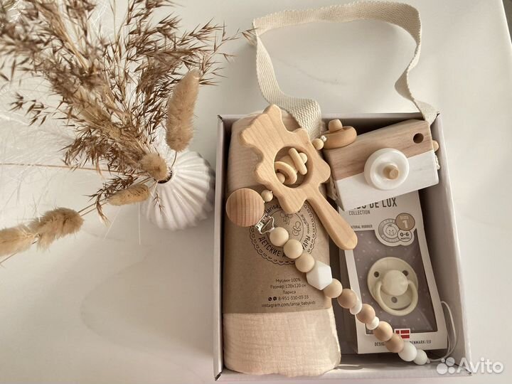 Муслиновая пеленка погремушка держатель