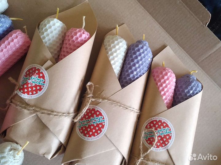 Свеча восковая вощеная