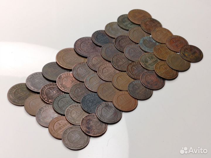 Лот монет Российской Империи 1,2,3 копейки