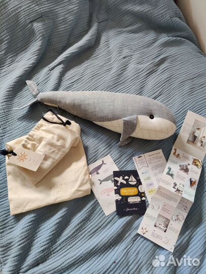 Мягкая игрушка Кит Китенок Sun and Co лен хлопок