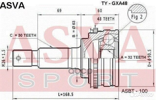 ШРУС внешний зад прав/лев tygxa48 asva