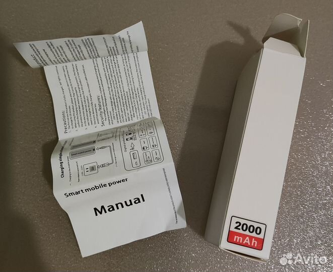 Внешний аккумулятор 2 000 mAh