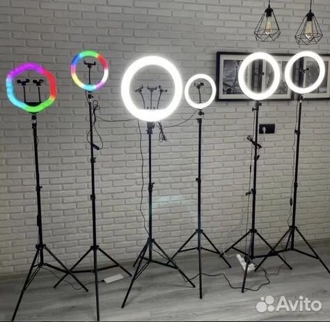 Кольцевые лампы (от 9см до 54см) +штатив
