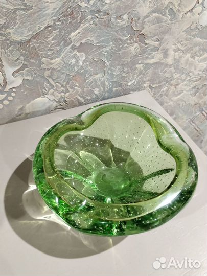 Вазочка конфетница. Цветное стекло СССР