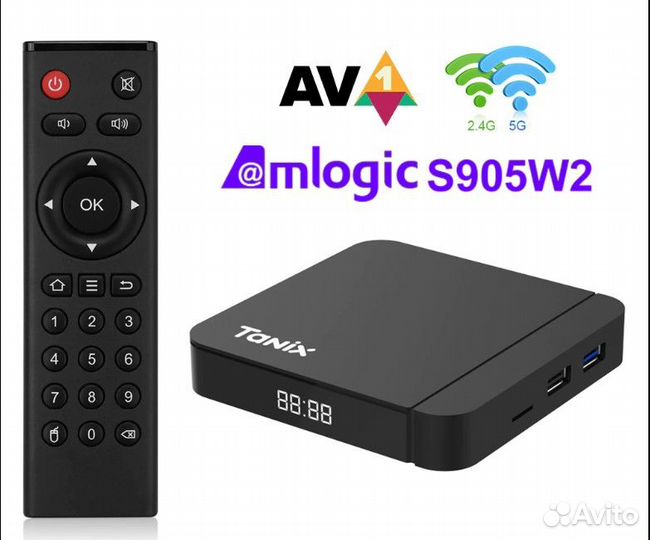 Android Tv Box Tanix W2; 2G/16G;Wi-Fi 2,4/5 Гц+BT