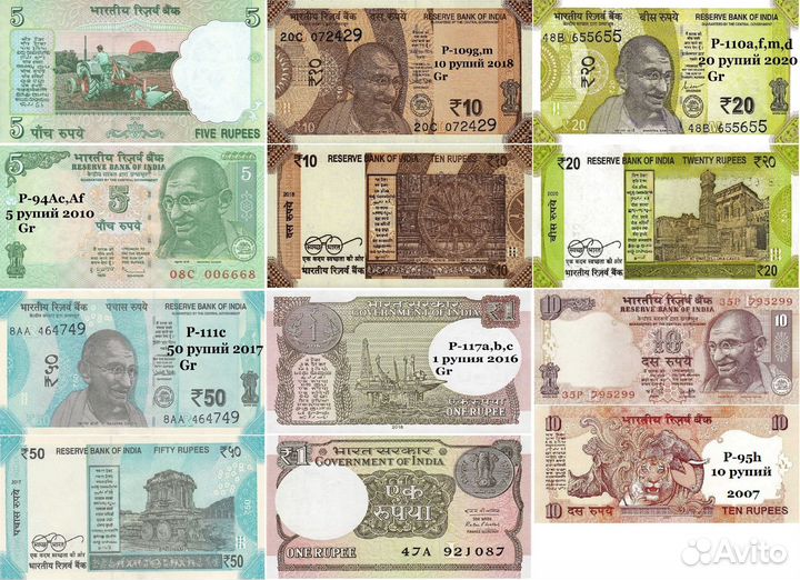 Купюры Вьетнам, Индия, Индонезия, Китай UNC