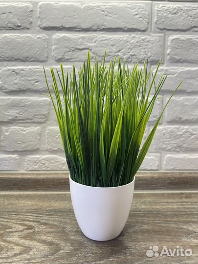 Искусственные цветы осока в кашпо горшке